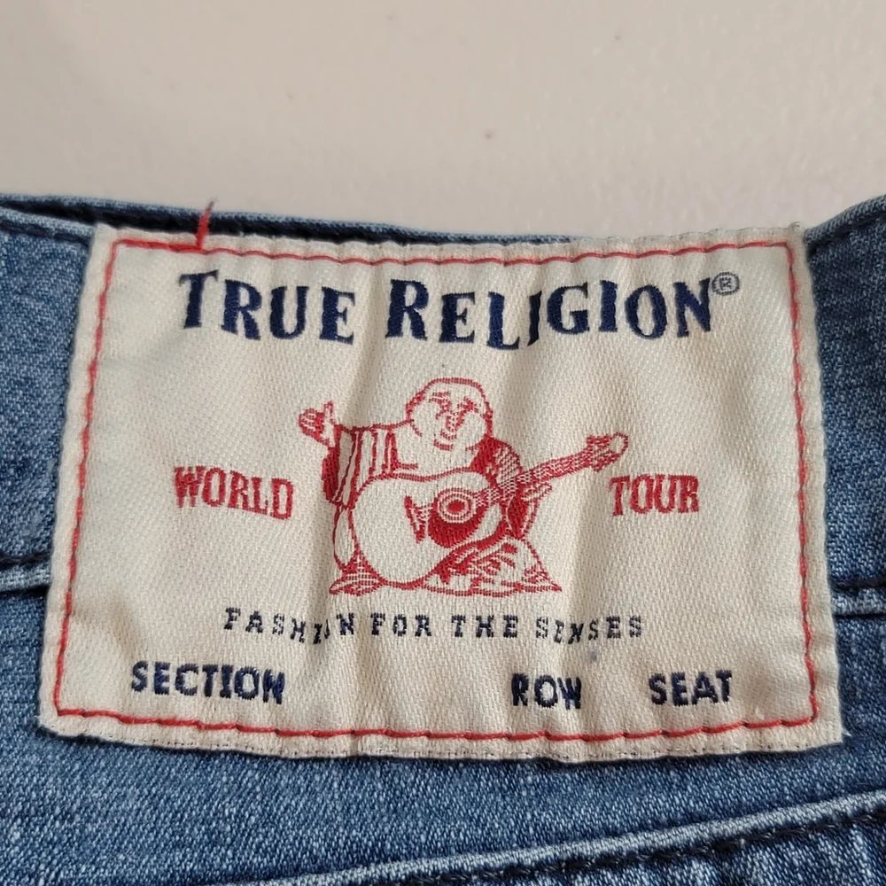 True Religion Mens Ricky Jeans Size 32x29 Blue Denim Relaxed Straight Stretch